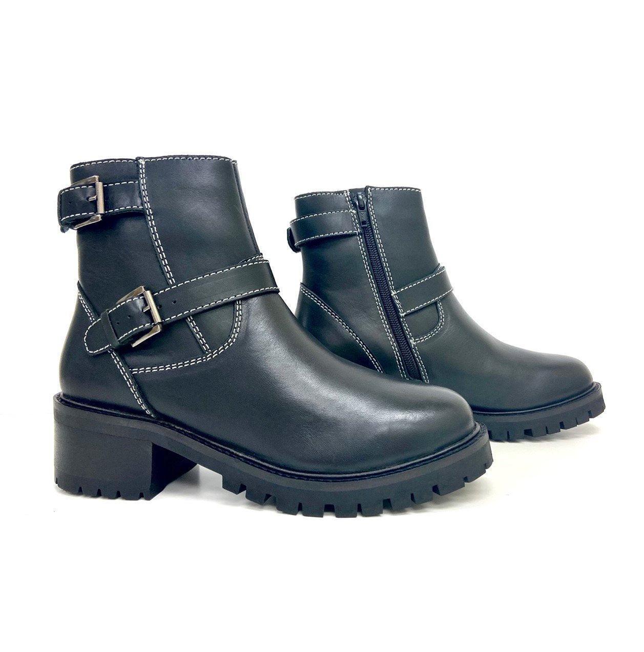 Terminator Black Platform Block Heel Bootie - VirtuousWares:Global