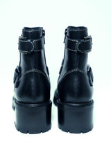 Terminator Black Platform Block Heel Bootie - VirtuousWares:Global