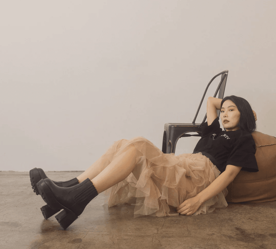 The Allison Midnight Chunky Platform Paneled Boots - VirtuousWares:Global