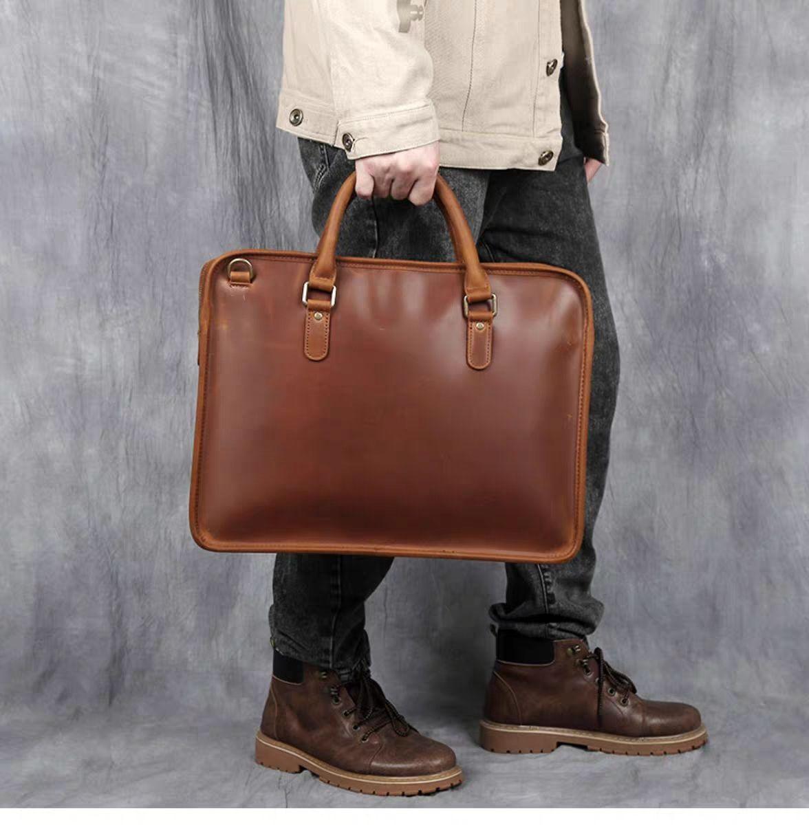 The Hemming Leather Laptop Bag | Vintage Leather Briefcase - VirtuousWares:Global