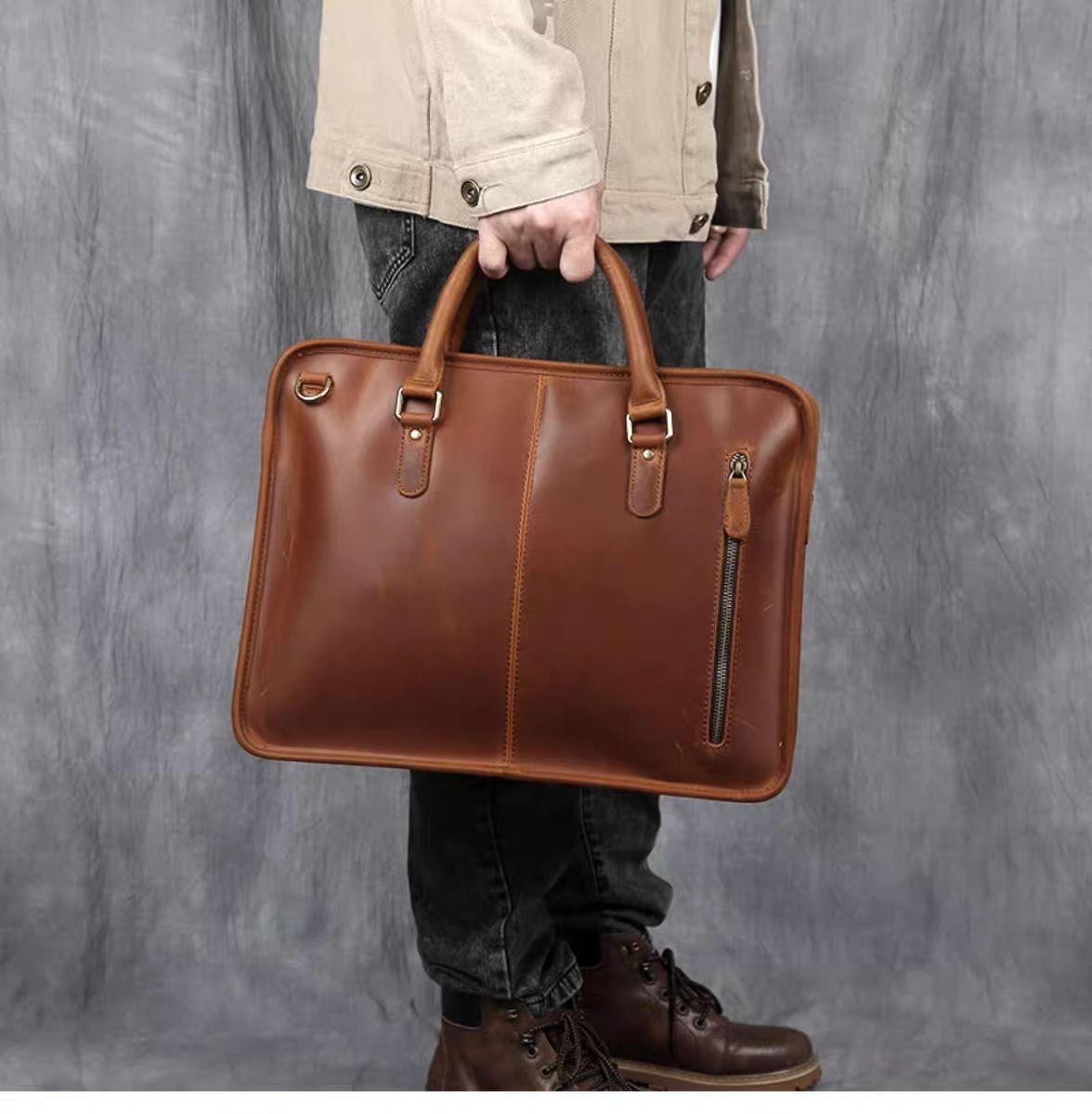 The Hemming Leather Laptop Bag | Vintage Leather Briefcase - VirtuousWares:Global