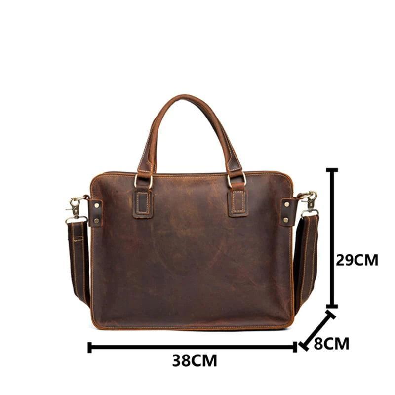 The Viggo Briefcase | Genuine Leather Messenger Bag - VirtuousWares:Global