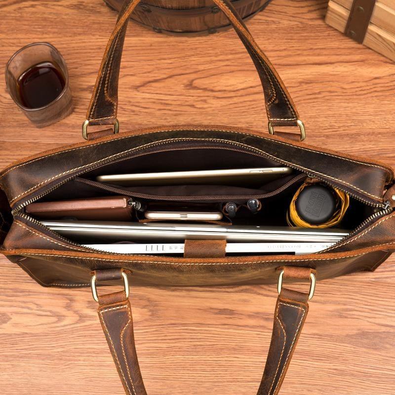 The Viggo Briefcase | Genuine Leather Messenger Bag - VirtuousWares:Global