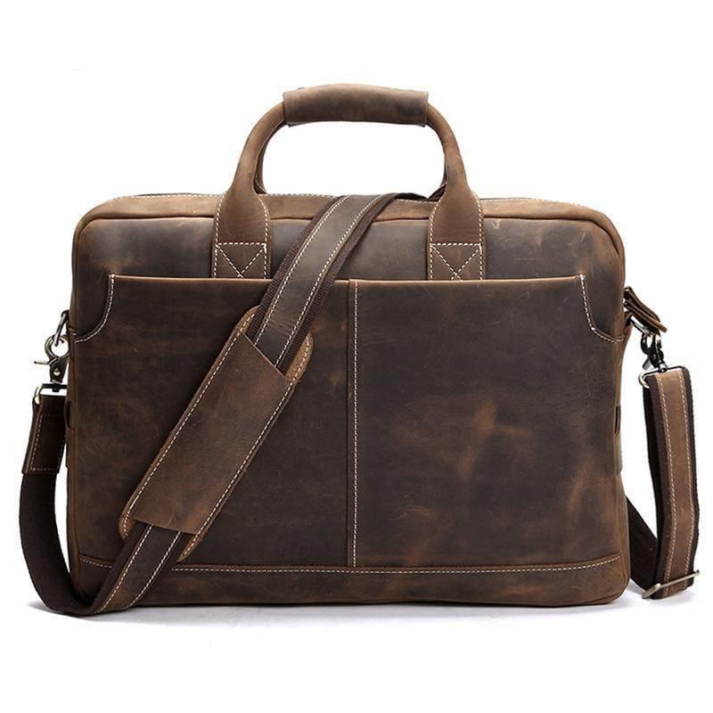The Welch Briefcase | Vintage Leather Messenger Bag - VirtuousWares:Global