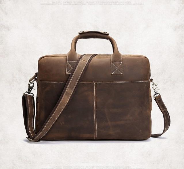 The Welch Briefcase | Vintage Leather Messenger Bag - VirtuousWares:Global