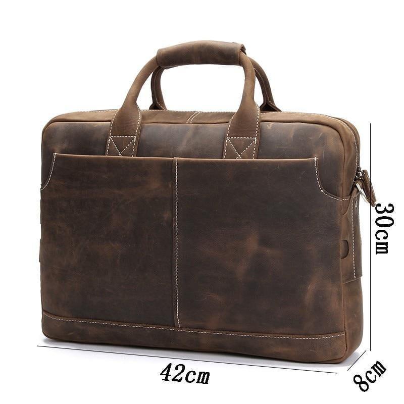The Welch Briefcase | Vintage Leather Messenger Bag - VirtuousWares:Global