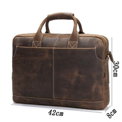 The Welch Briefcase | Vintage Leather Messenger Bag - VirtuousWares:Global