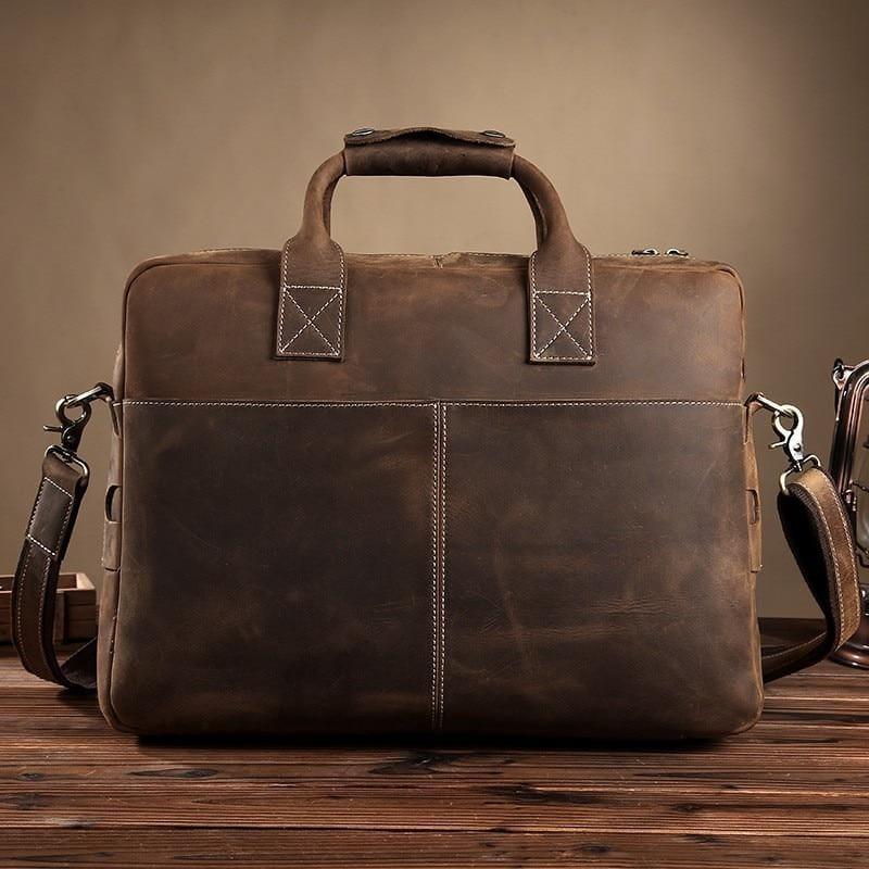 The Welch Briefcase | Vintage Leather Messenger Bag - VirtuousWares:Global