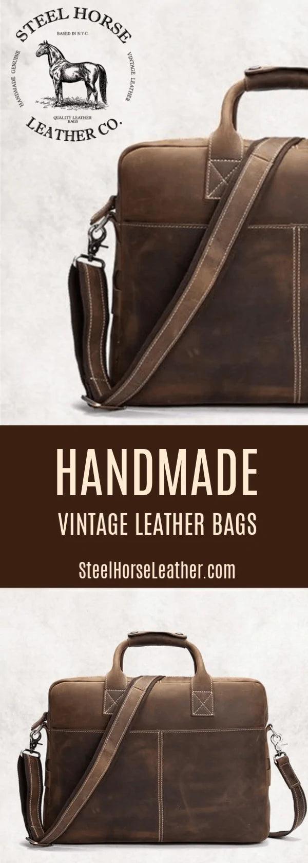 The Welch Briefcase | Vintage Leather Messenger Bag - VirtuousWares:Global