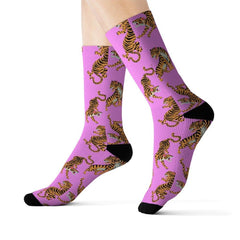 Tiger Fun Novelty Socks Pink - VirtuousWares:Global