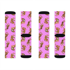 Tiger Fun Novelty Socks Pink - VirtuousWares:Global