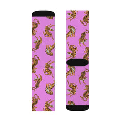 Tiger Fun Novelty Socks Pink - VirtuousWares:Global