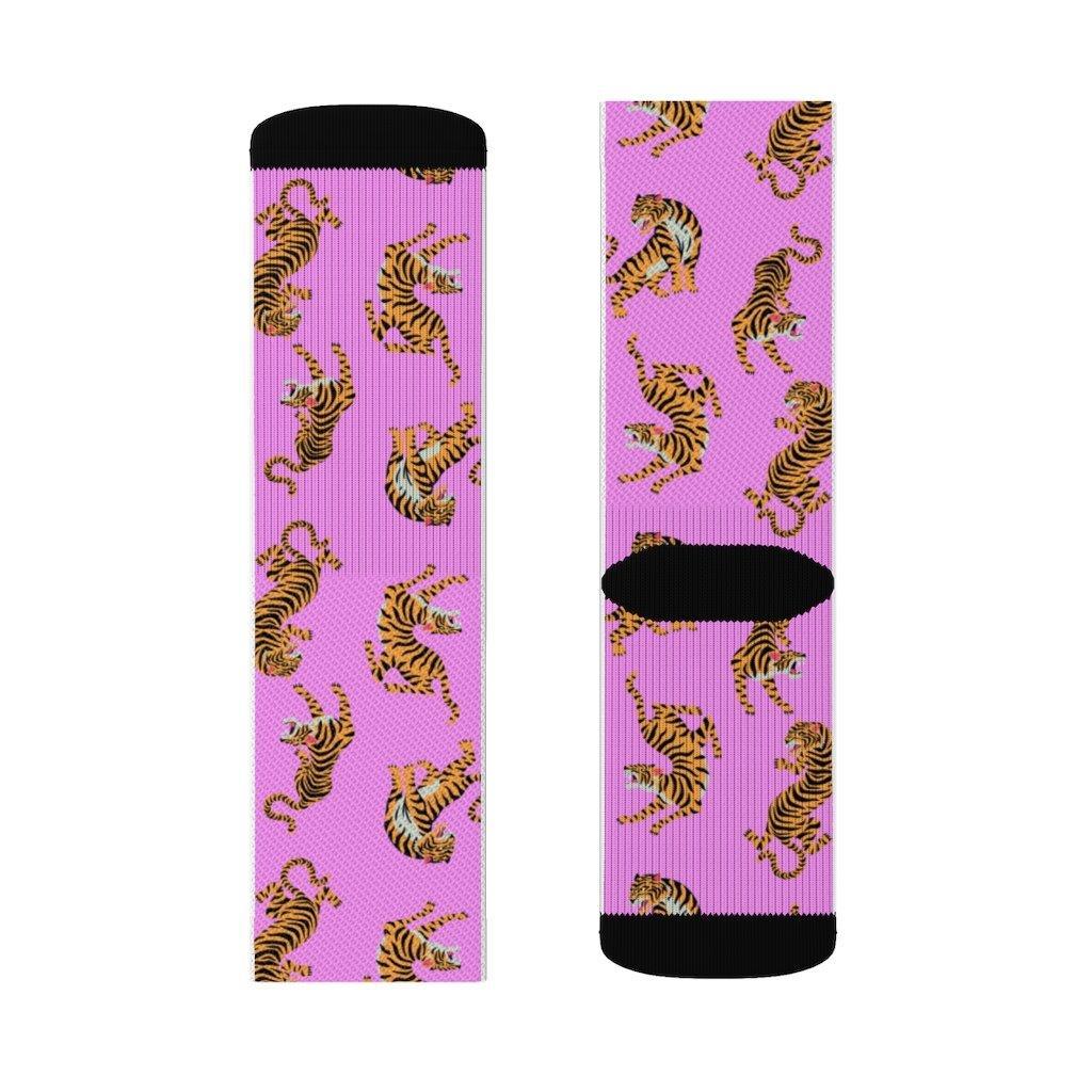 Tiger Fun Novelty Socks Pink - VirtuousWares:Global