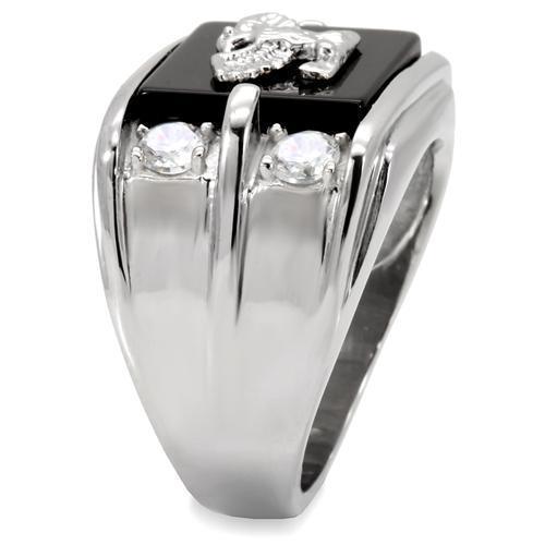 TK02221 - High polished (no plating) Stainless Steel Ring with - VirtuousWares:Global