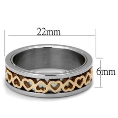 TK2398 - Two-Tone IP Rose Gold Stainless Steel Ring with No Stone - VirtuousWares:Global