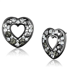 TK2627 - IP Light Black (IP Gun) Stainless Steel Earrings with Top - VirtuousWares:Global