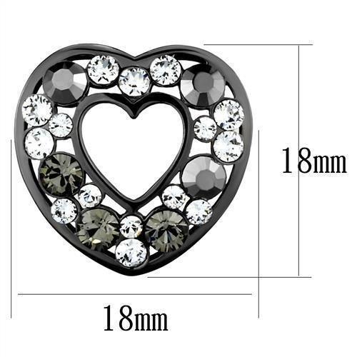 TK2627 - IP Light Black (IP Gun) Stainless Steel Earrings with Top - VirtuousWares:Global