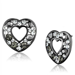 TK2627 - IP Light Black (IP Gun) Stainless Steel Earrings with Top - VirtuousWares:Global