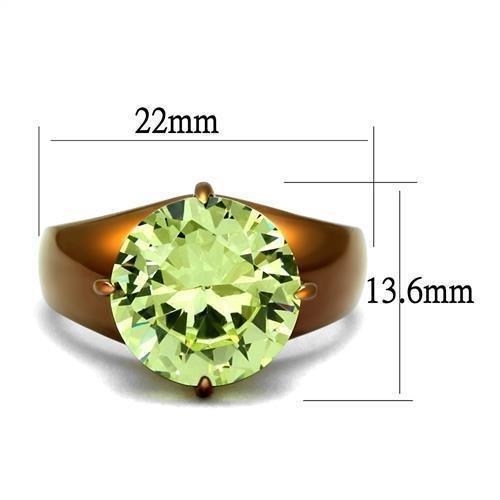 TK2839 - IP Coffee light Stainless Steel Ring with AAA Grade CZ in - VirtuousWares:Global