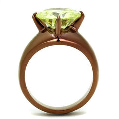 TK2839 - IP Coffee light Stainless Steel Ring with AAA Grade CZ in - VirtuousWares:Global