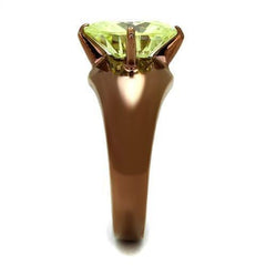 TK2839 - IP Coffee light Stainless Steel Ring with AAA Grade CZ in - VirtuousWares:Global