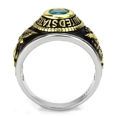 TK3725 - Two-Tone IP Gold (Ion Plating) Stainless Steel Ring with - VirtuousWares:Global