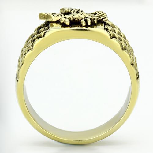 TK773 - IP Gold(Ion Plating) Stainless Steel Ring with No Stone - VirtuousWares:Global