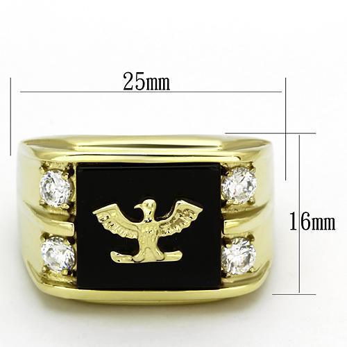 TK793 - IP Gold(Ion Plating) Stainless Steel Ring with Semi-Precious - VirtuousWares:Global
