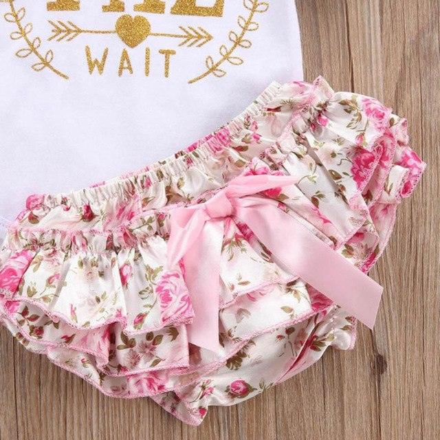 Toddler Girls Summer Clothing Set Letter Floral - VirtuousWares:Global