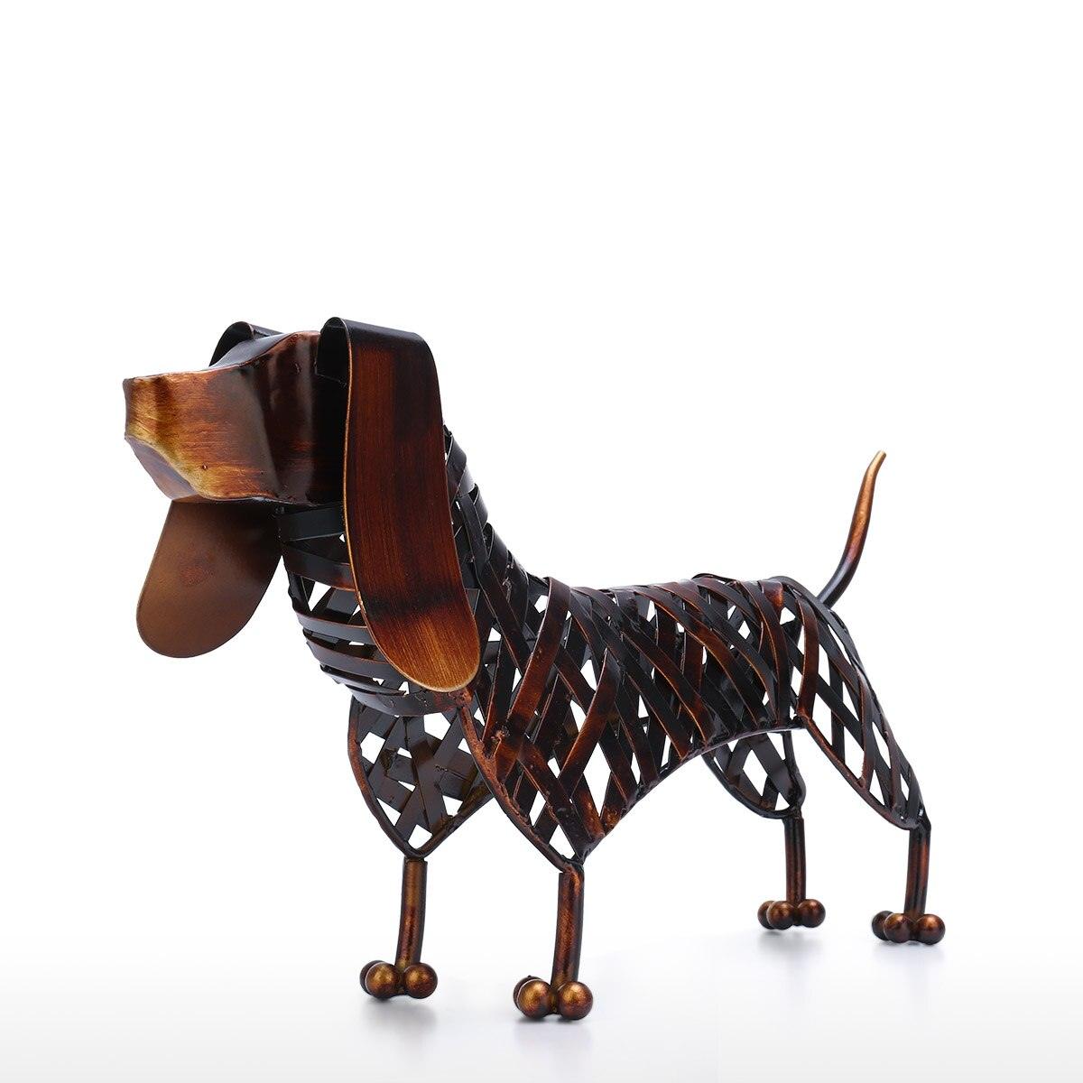 Tooarts Braided Dog Sculpture Modern Iron Ornament - VirtuousWares:Global