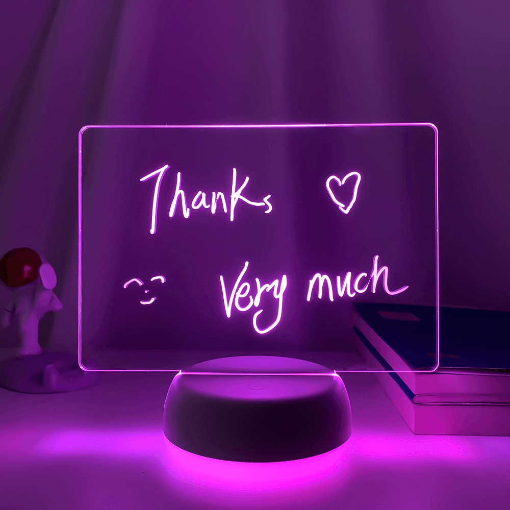 Touch Control Base Rewritable 3D Night Light with Message Board - VirtuousWares:Global