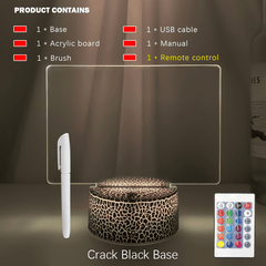 Touch Control Base Rewritable 3D Night Light with Message Board - VirtuousWares:Global