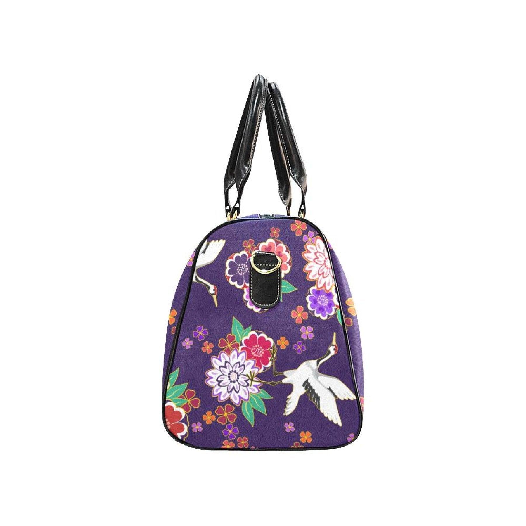 Travel Bag, Purple Floral Double Handle Carry-bag - VirtuousWares:Global