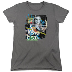 Trevco CBS712-WT-3 CSI & Evidence Collage Womens Short Sleeve T-Shirt& - VirtuousWares:Global