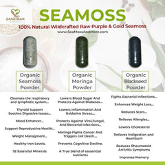 Trio Pack - Seamoss, Blackseed, Moringa (1 Month Supply) - VirtuousWares:Global