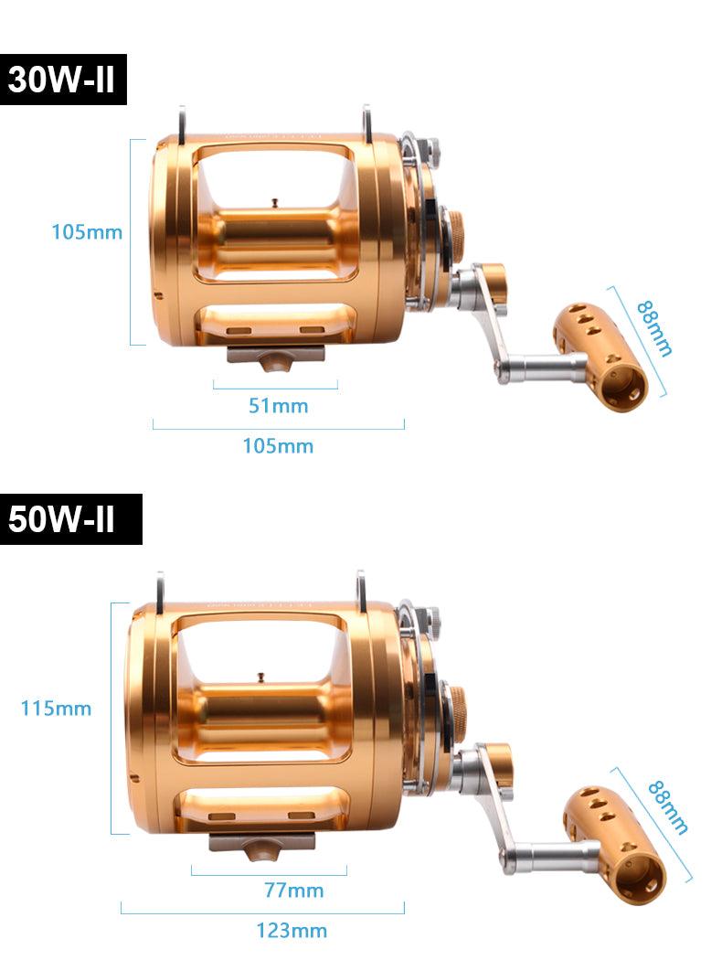 Trolling wheels 30W-II/50W-II/80W-II 8+1BB Drum Reels Casting Large - VirtuousWares:Global