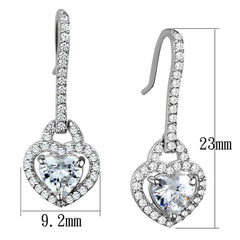 TS439 - Rhodium 925 Sterling Silver Earrings with AAA Grade CZ in - VirtuousWares:Global