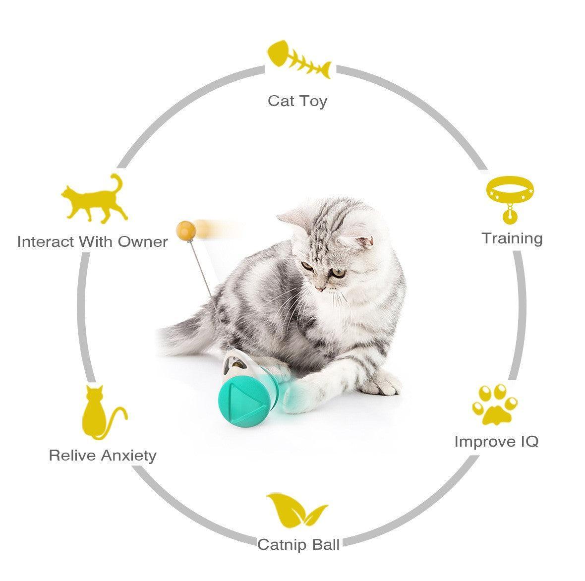 Tumbler Balanced Wheel Swinging Ball Cat Toy - VirtuousWares:Global