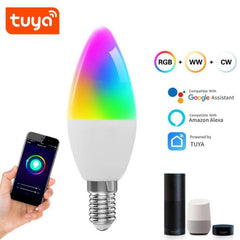 Tuya Smart Bulb WiFi Dual Mode E12 Port Alexa Voice Control RGB - VirtuousWares:Global