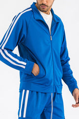 Two Stripe Zip Up Track Jacket - VirtuousWares:Global