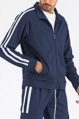 Two Stripe Zip Up Track Jacket - VirtuousWares:Global