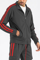 Two Stripe Zip Up Track Jacket - VirtuousWares:Global