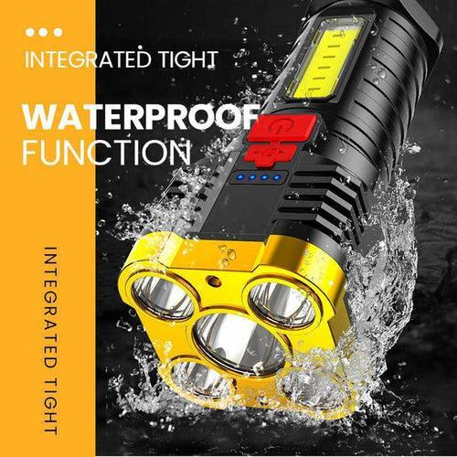 Ultra Bright Waterproof Outdoor LED Flashlight with Side Lamp - VirtuousWares:Global