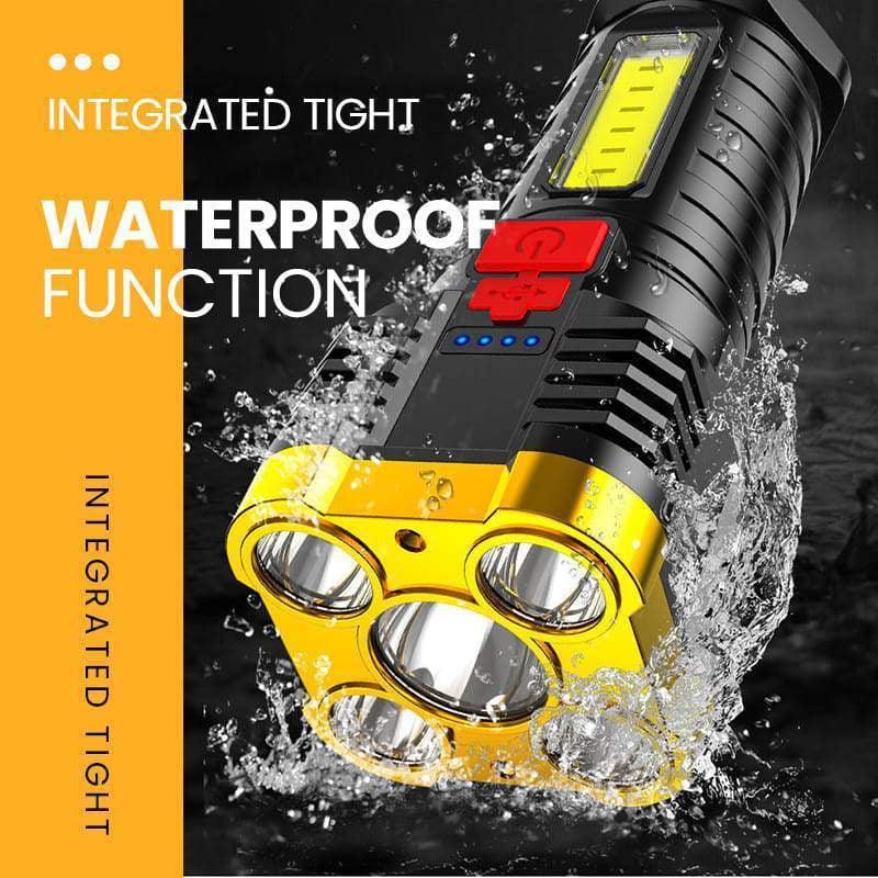 Ultra Bright Waterproof Outdoor LED Flashlight with Side Lamp - VirtuousWares:Global