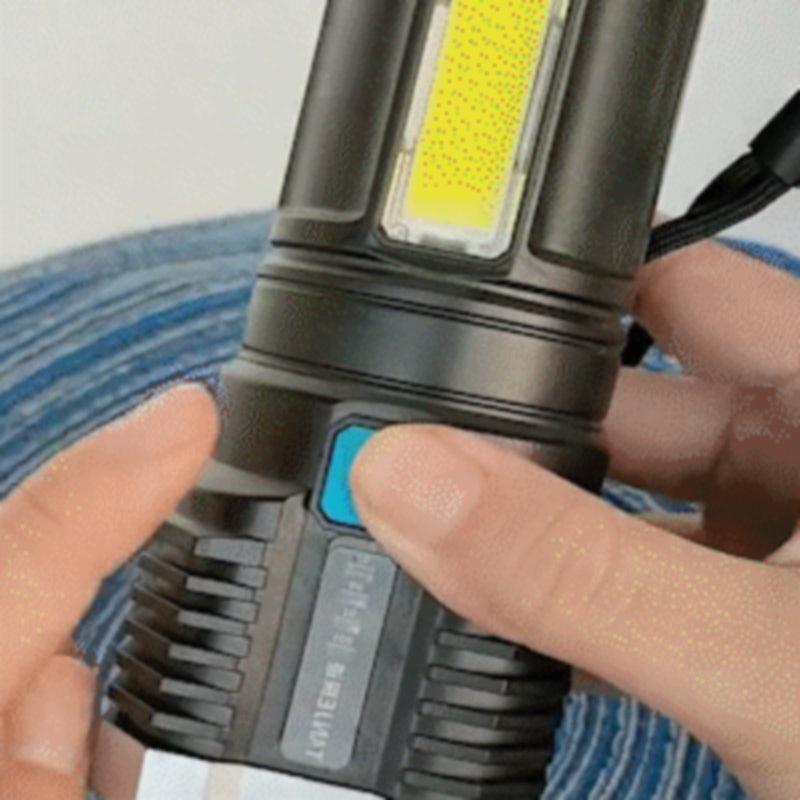 Ultra Bright Waterproof Outdoor LED Flashlight with Side Lamp - VirtuousWares:Global