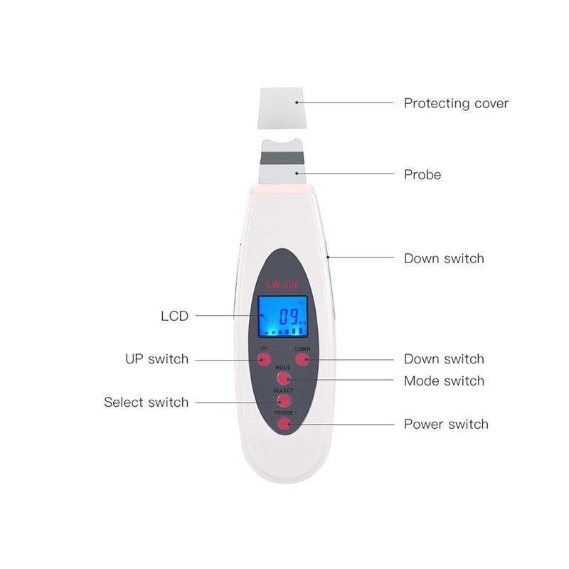 Ultrasonic Skin Scrubber Deep Face Cleaning Machine Remove Dirt - VirtuousWares:Global