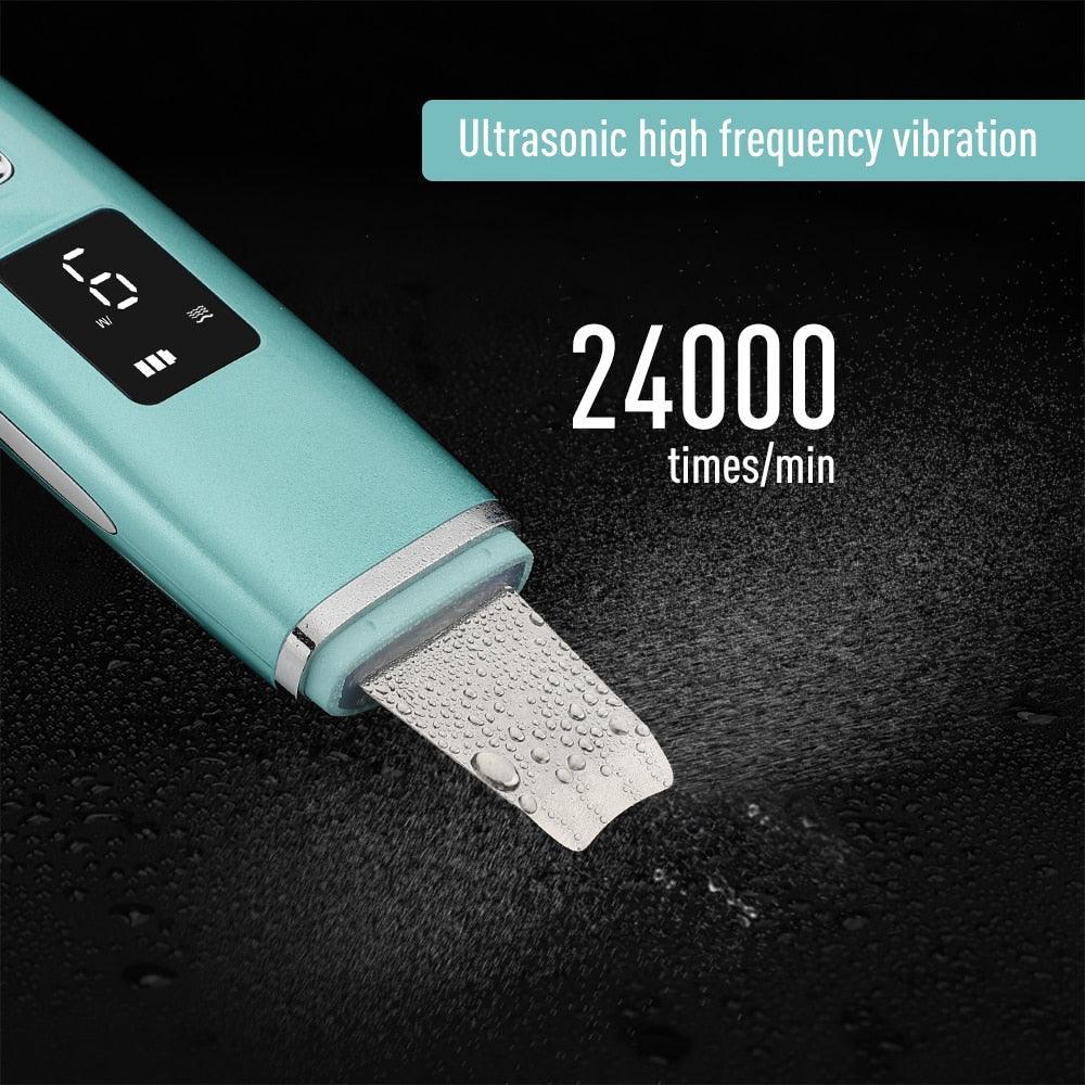Ultrasonic Skin Scrubber EMS Facial Pore Deep Cleansing Spatula - VirtuousWares:Global