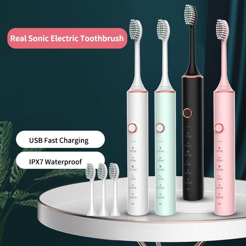 Ultrasonic Sonic Electric Toothbrush for Adults USB Rechargeable - VirtuousWares:Global