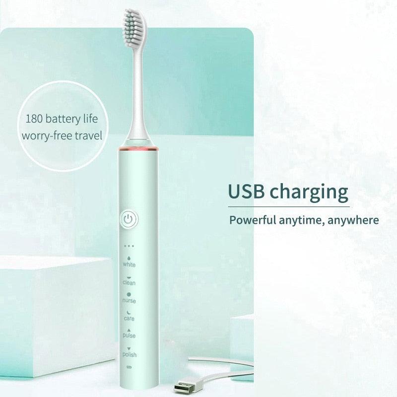 Ultrasonic Sonic Electric Toothbrush for Adults USB Rechargeable - VirtuousWares:Global