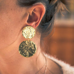 unique Large disc statement earrings for women - VirtuousWares:Global